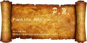 Pantits Míra névjegykártya